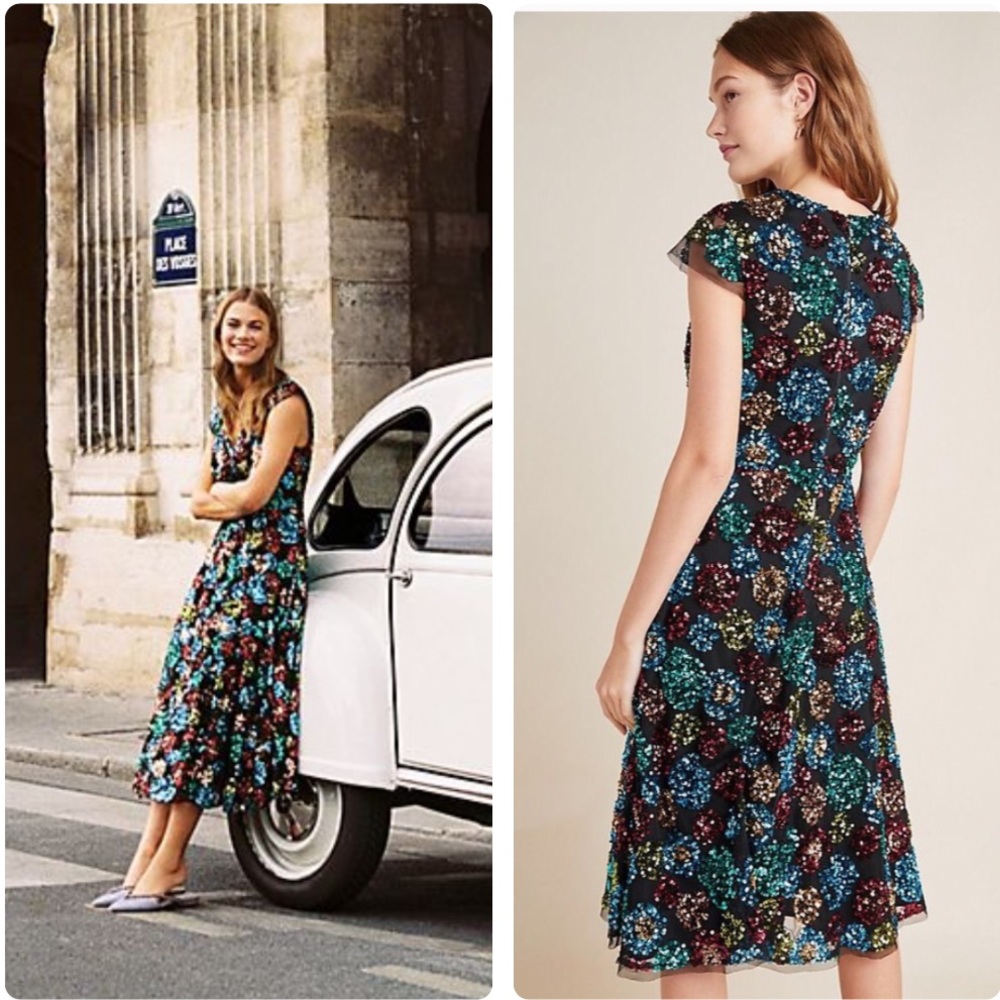 Anthropologie Glenna sequin dress